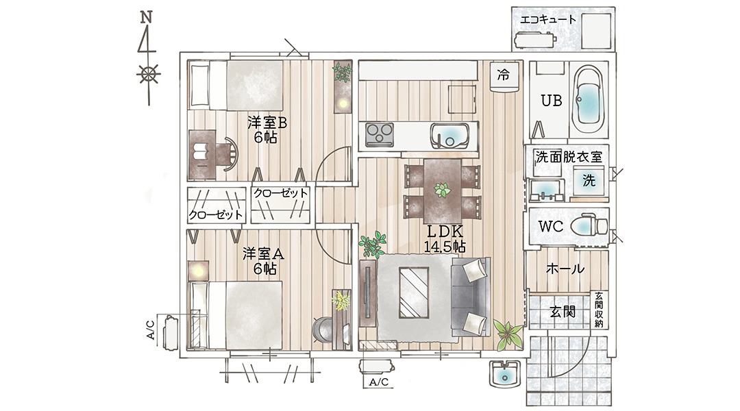 加美町字町裏 ウジエ北間取りFGHIJ